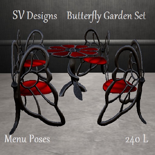 Second Life Marketplace Butterfly Garden Set Red