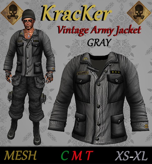 Kracker - Vintage Army Jacket - Gray
