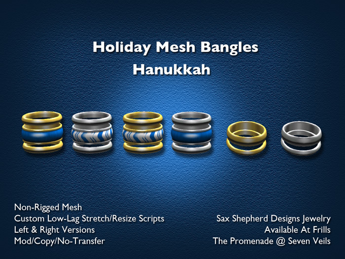 !SSD ~ Frills ~ Mesh Bangles (Hanukkah)