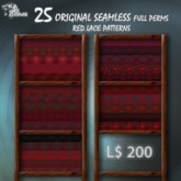 25 FULL PERMS SEAMLESS RED LACE PATTERNS. P1