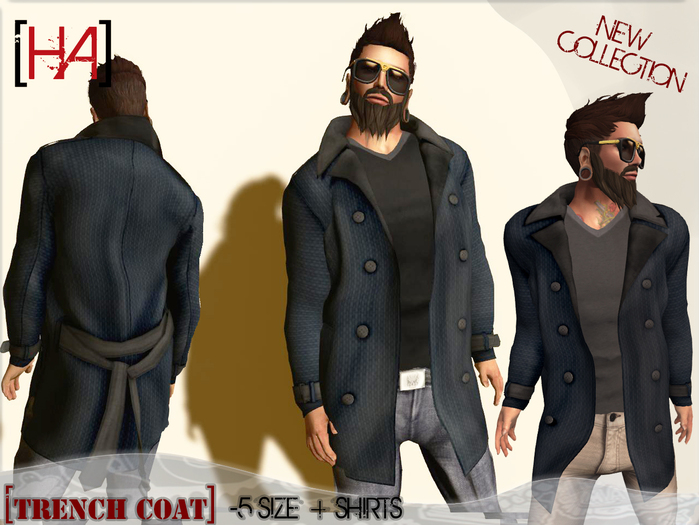 [HA] Trench Coat Deep Blue