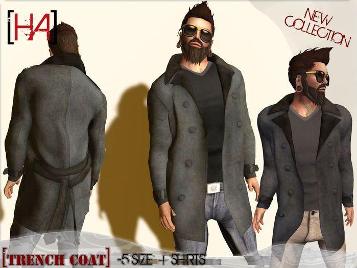 [HA] Trench Coat Dity Deep Blue