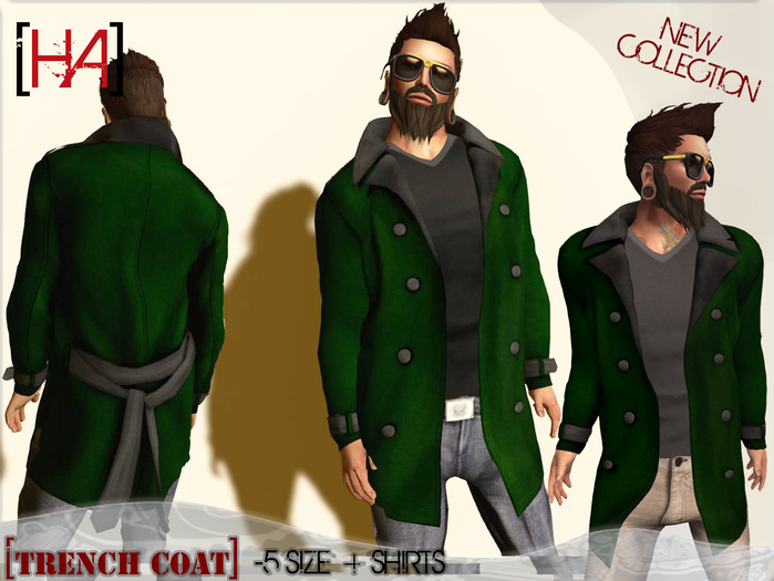 [HA] Trench Coat Deep Green
