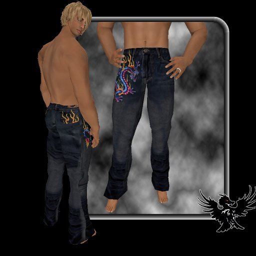 -ATD- dragon flame jeans
