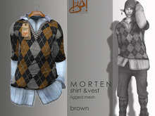 !gO! Morten shirt&vest -brown-