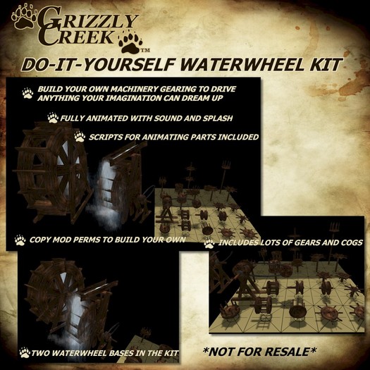 Grizzly Creek WaterWheel DIY Kit w/ Cogs and Gears
