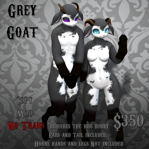 No Pants Mod Stand! Grey Goat