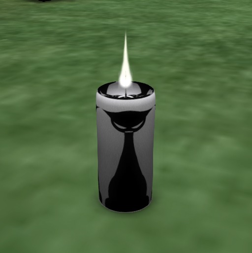 Gothic kitty candle (1 prim)
