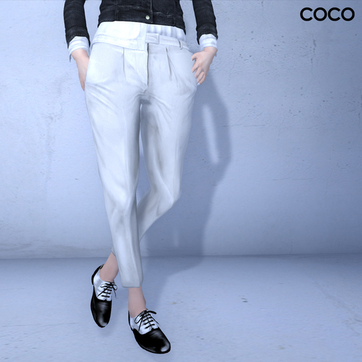 *COCO*_TaperedPants_White