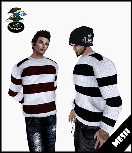 White/Black Striped Sweater