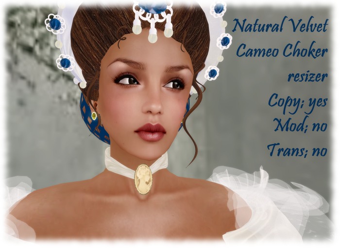 [HW] Natural  Velvet Cameo Choker