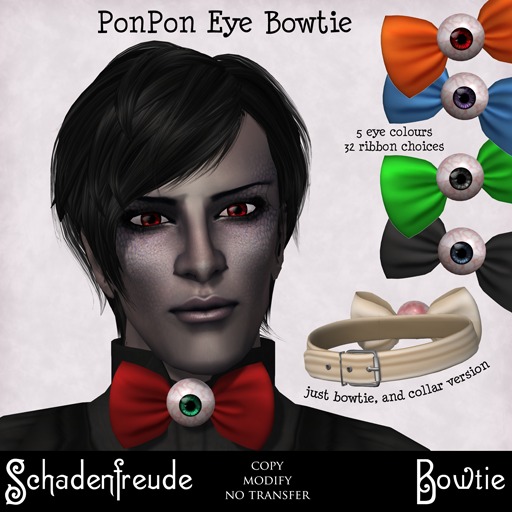 Schadenfreude PonPon Eye Bowtie (Mesh viewer required!)