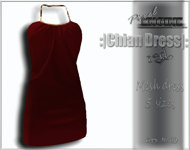 ~PIX~Chain  Dress red MESH