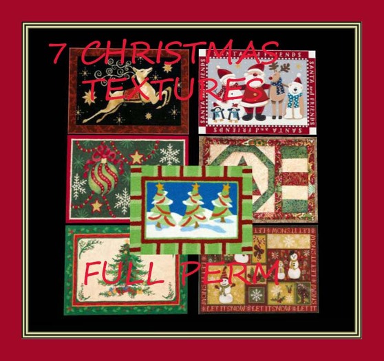 CHRISTMAS RUG 7 TEXTURES TGA FULL PERM