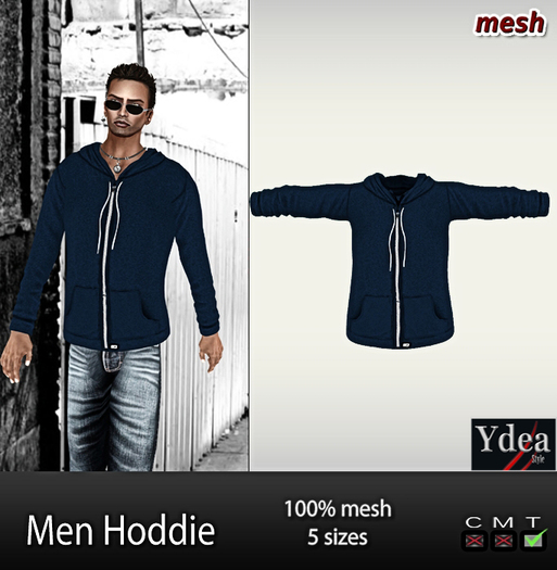 *Ydea* Men Hoddie Navy