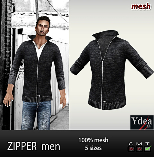 *Ydea* Zipper Black