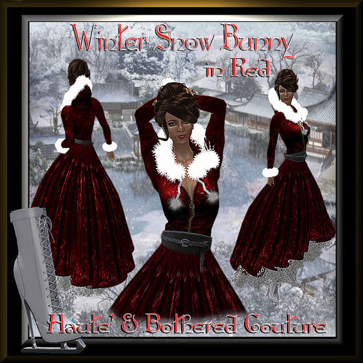 Haute' & Bothered Couture Presents:  "WINTER SNOW BUNNY" in Red