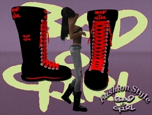 Bad Girl Sneakboots black/red Dance, Girl, Neko, Kitty, Punk, Gothic,Emo
