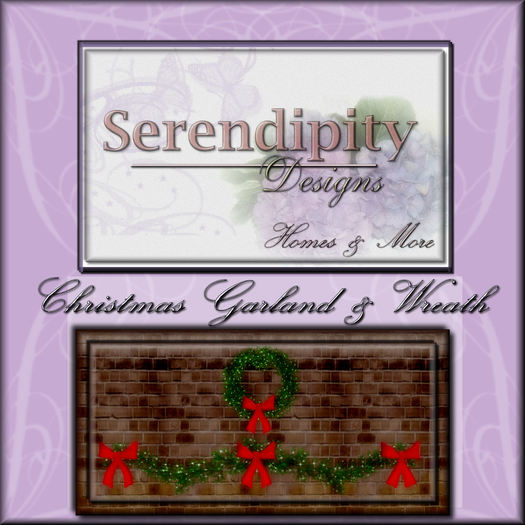 Serendipity Designs - Blinking Christmas Wreath & Garland Set