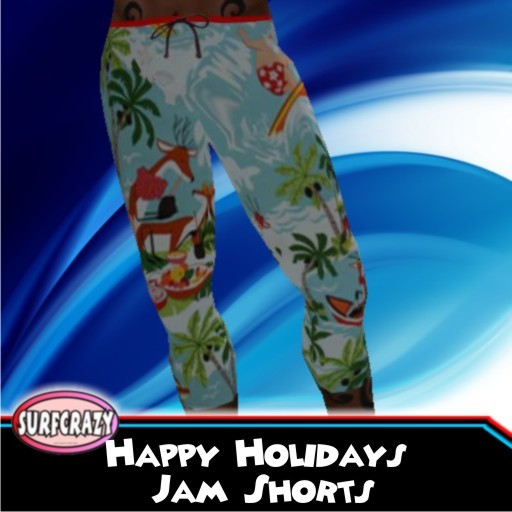 HAPPY HOLIDAYS 2012 JAM SHORTS mod/trans, great gift