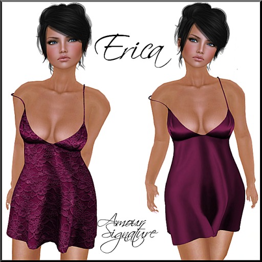 Amour Signature - Erica MESH Négligé - Berry