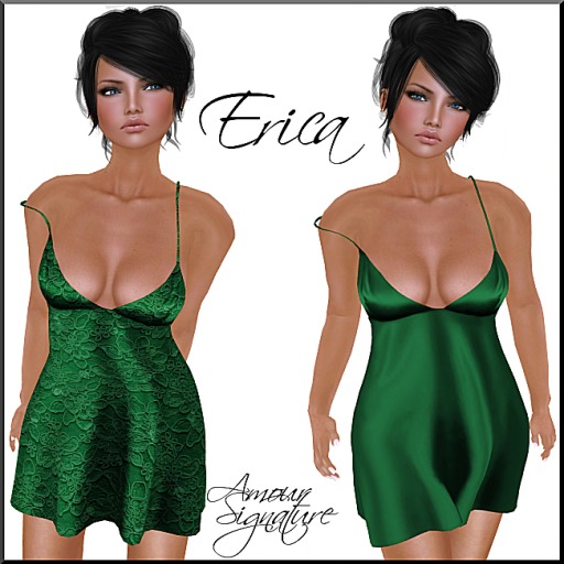 Amour Signature - Erica MESH Négligé - Emerald