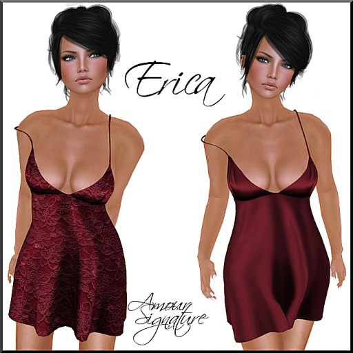Amour Signature - Erica MESH Négligé - Wine