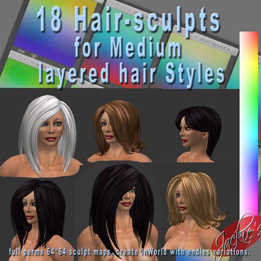 18 Medium Hair Creation Sculptmaps , full perms builders kit