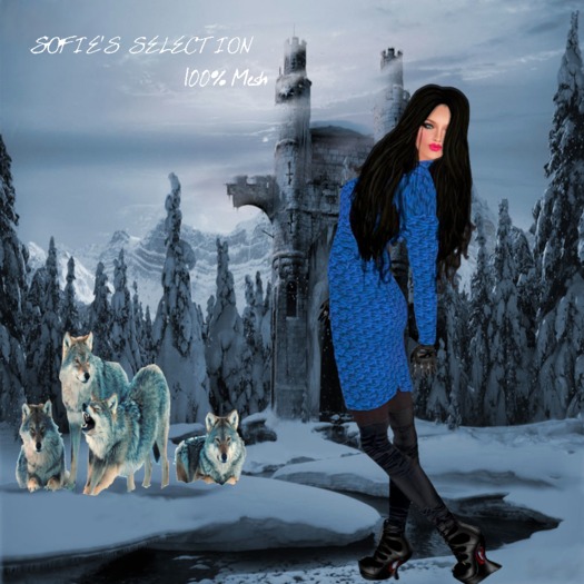 <S> Mesh_Autumn Dress (Blue)