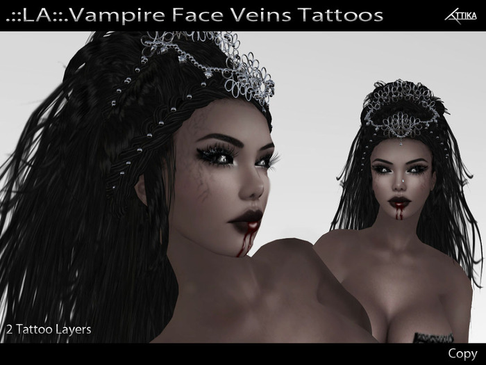 .::LA::.Vampire Face Veins Tattoos