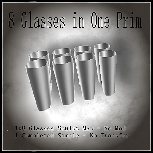 8 Glasses in One prim-  BOXED
