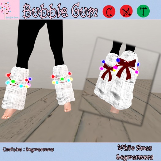 White Xmas legwarmer