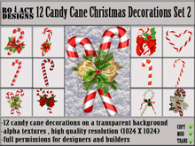 Ro!Act Designs 12 Candy Cane Christmas Decorations Set 2