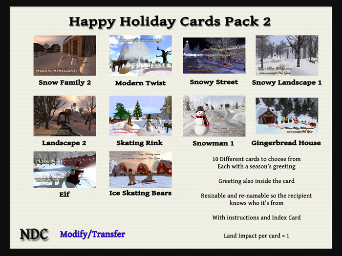 [NDC] Traditional Happy Holiday Card Pack 2 