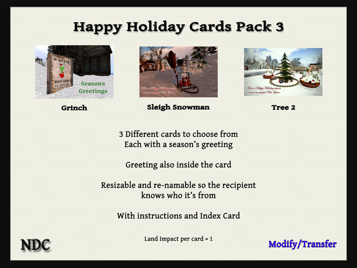 [NDC] Traditional Happy Holiday Card Pack 3