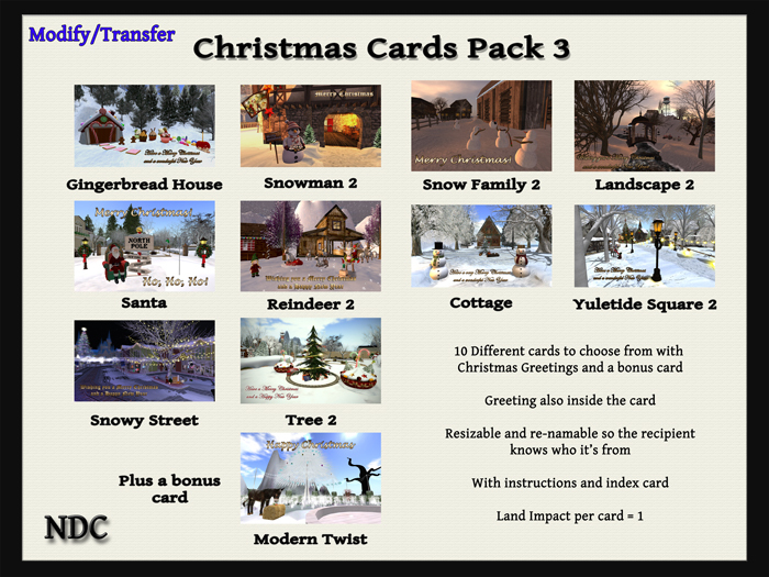 [NDC] Traditional Christmas Cards Pack 3