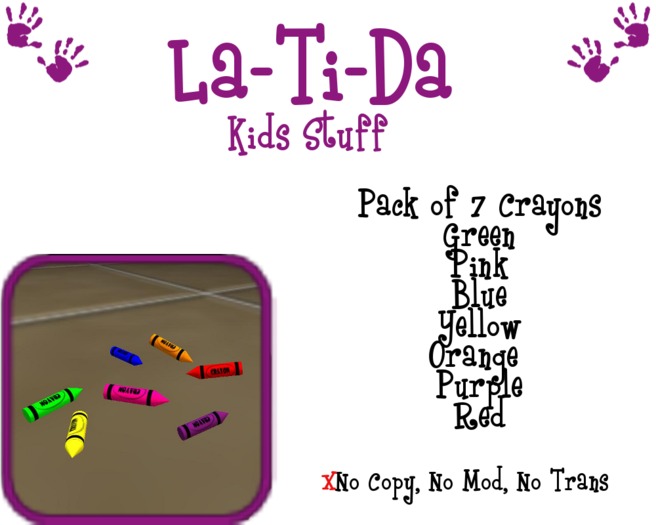 (La-Ti-Da) 7 Pack Crayons