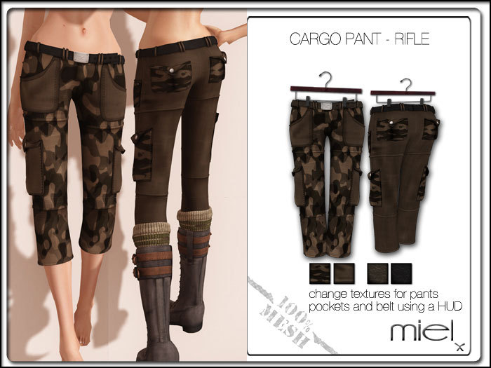 MIEL CARGO PANTS - rifle (MESH)