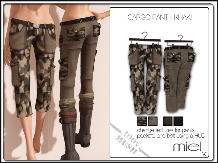 MIEL CARGO PANTS - khaki (MESH)
