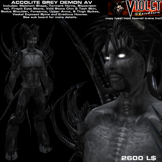 Violet Studios - Accolite Complete Spiked Demon AV In Grey