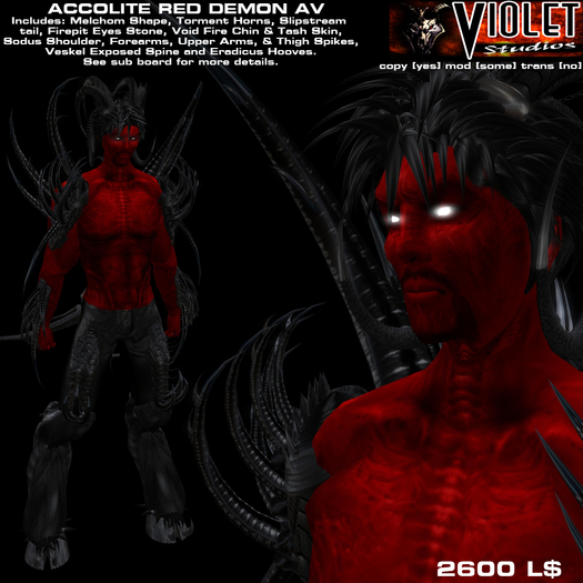 Violet Studios - Accolite Complete Spiked Demon AV In Red