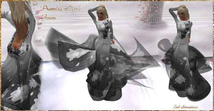 Promise Mesh Gown Black