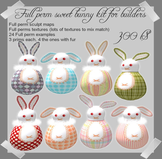 Second Life Marketplace - Full Perm Sweet bunny kit for builders