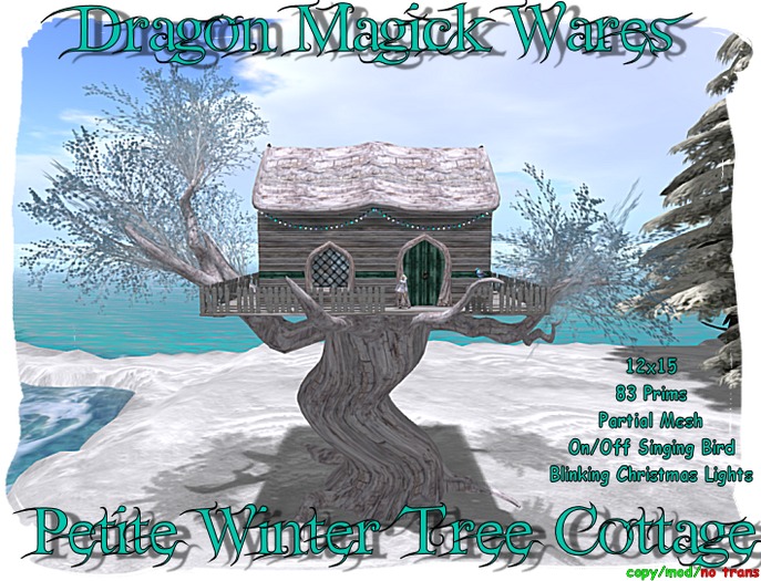 Dragon Magick Wares Petite Winter Treehouse Cottage