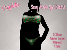 *CUPIDS* SEXY MESH BIKINI Christmas Dots