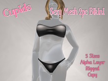 *CUPIDS* SEXY MESH BIKINI Latex Black