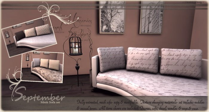 September Mesh Sofa Set - Charming Sofa- loaded with casual & cuddle animatons.
