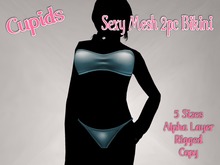 *CUPIDS* SEXY MESH BIKINI Latex Teal