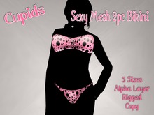 *CUPIDS* SEXY MESH BIKINI Pink Polkadot