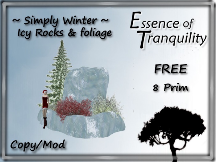 ~FREE~ Winter Rocks & Foliage ~ Prefab Landscaping ~ 8 Prim